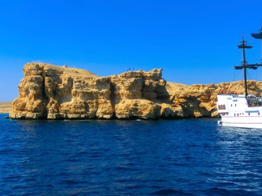  Eşsiz Ras Mohammed doğa rezervinin mavi gökyüzü, dalış, yaz, tatil.