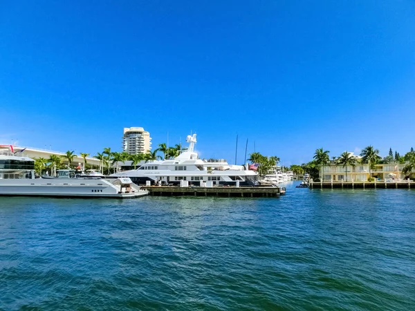 Fort Lauderdale December 2019 Cityscape Lauderdale Florida Showing Beach Yachts — Stock Photo, Image