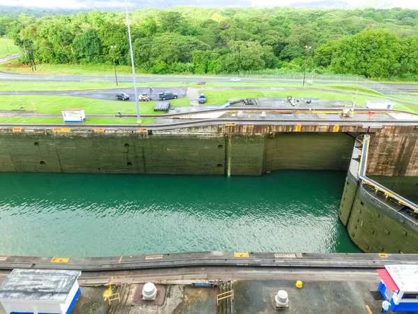 Vista Canal Panamá Partir Navio Cruzeiro Panamá — Fotografia de Stock