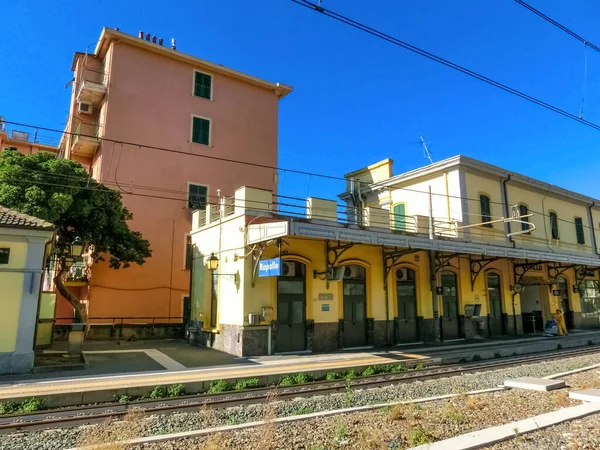Rapallo Italia Settembre 2019 Piccola Stazione Ferroviaria Rapallo Liguria — Foto Stock
