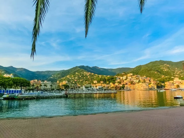 Der Blick Auf Die Kleinstadt Rapallo Italien Ligurien — Stockfoto