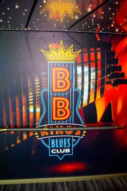 Fort Lauderdale - 9 Aralık 2019 Hollanda Amerika yolcu gemisi Eurodam 'ın iç kısmı