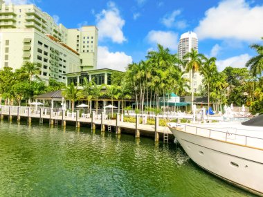 Fort Lauderdale - December 1, 2019: Cityscape of Ft. Lauderdale, Florida showing the beach, yachts and condominiums
