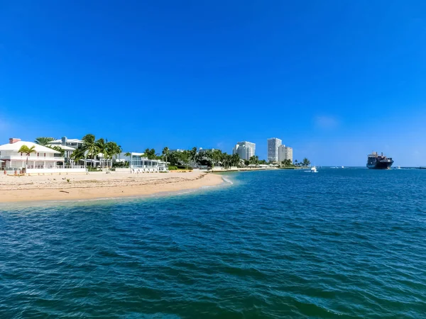 Luxusvilla Exklusiven Teil Von Fort Lauderdale Bekannt Als Kleines Venedig — Stockfoto