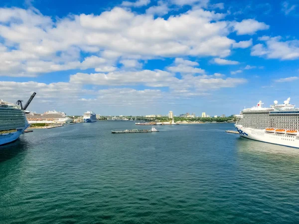 Fort Lauderdale December 2019 Het Uitzicht Vanaf Een Cruiseschip Van — Stockfoto