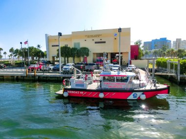 Fort Lauderdale - 11 Aralık 2019 Fort Lauderdale itfaiye istasyonu ve itfaiye teknesi 11 Aralık 2019