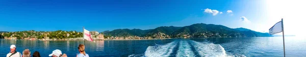 Het Uitzicht Zee Vanaf Het Schip Van Stad Rapallo Ligurië — Stockfoto