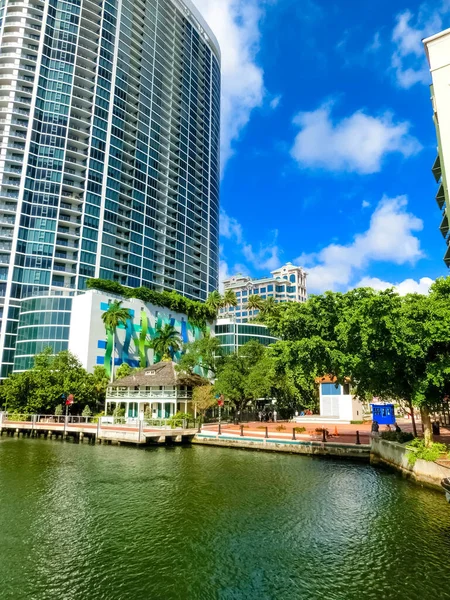 Fort Lauderdale December 2019 Cityscape Lauderdale Florida Showing Beach Yachts — 스톡 사진