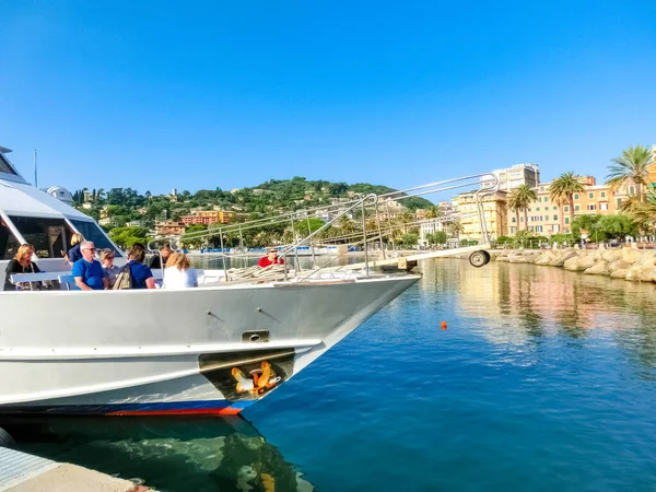 Rapallo Italia Septiembre 2019 Gente Paseo Barco Vista Desde Barco — Foto de Stock