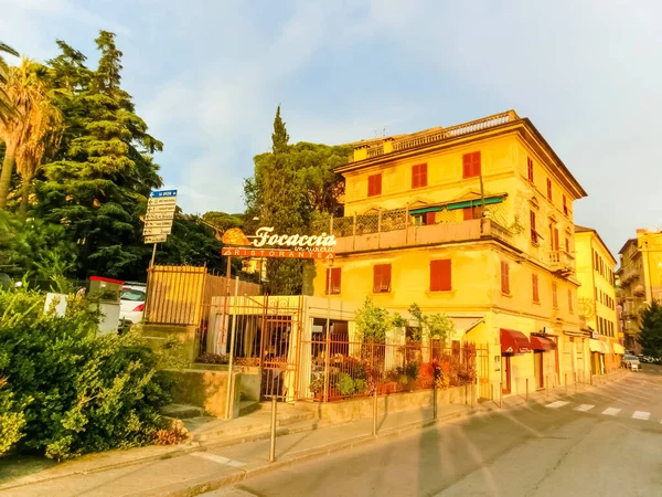 Rapallo Talya Eylül 2019 Rapallo Talya Liguria Daki Bina Cephesi — Stok fotoğraf