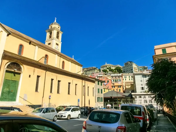 Genua Ligurië Italië September 2019 Mensen Centrale Straat Het Centrum — Stockfoto