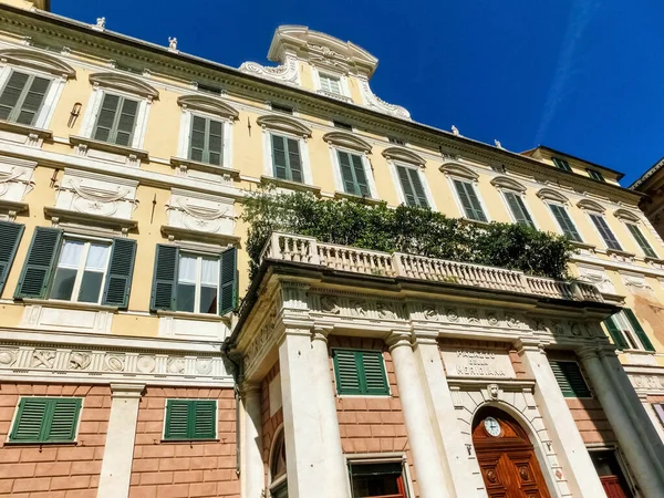 Genua Ligurien Italien September 2019 Fassaden Alter Italienischer Gebäude Der — Stockfoto