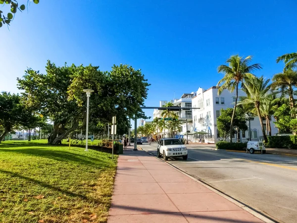 Miami Eua Novembro 2019 Vista Praia Miami Estrada Dia Ensolarado — Fotografia de Stock