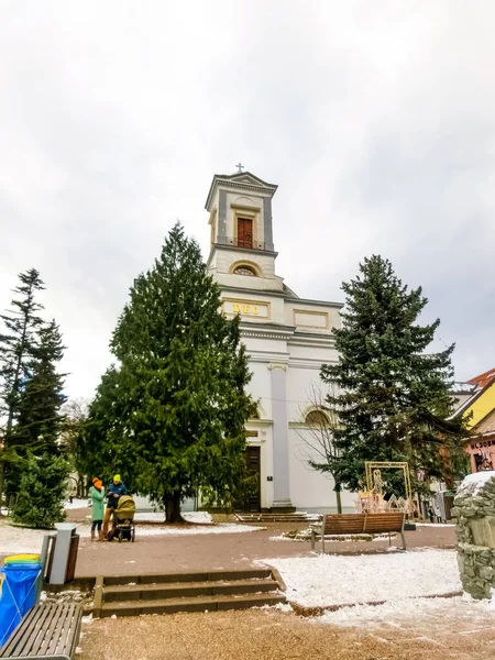 Poprad Słowacja Grudnia 2019 Stare Miasto Poprad Słowacja Zimą — Zdjęcie stockowe