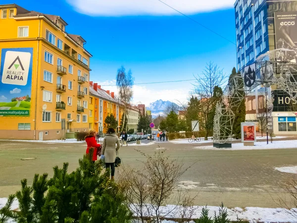 Poprad Slowakei Dezember 2019 Die Menschen Der Altstadt Von Poprad — Stockfoto