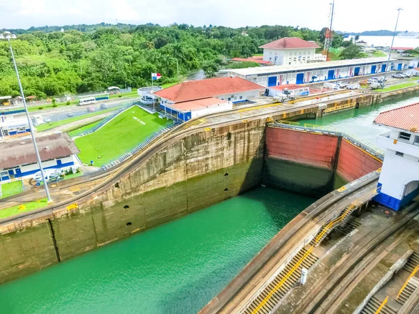 Vista Canal Panamá Partir Navio Cruzeiro Panamá — Fotografia de Stock