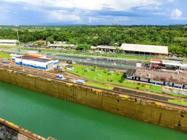 Vista Canal Panamá Partir Navio Cruzeiro Panamá — Fotografia de Stock