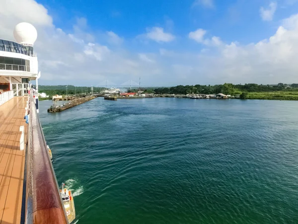 Panama Kanalı Nın Panama Daki Yolcu Gemisinden Görüntüsü — Stok fotoğraf