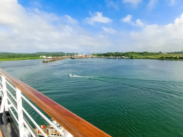 Udsigt Panama Canal Fra Krydstogtskib Panama - Stock-foto