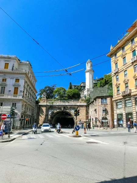 Genova Liguria Italia Settembre 2019 Gente Nella Centrale Nel Centro — Foto Stock