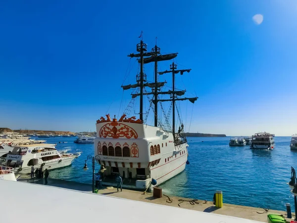 Sharm Sheikh Egypten Februari 2020 Fritidsbåtar Hamnen För Kryssning Ras — Stockfoto