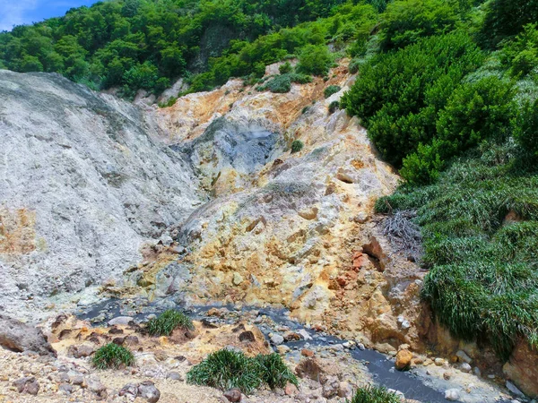 Vista Vulcão Drive Sulphur Springs Perto Soufriere Santa Lúcia Vulcão — Fotografia de Stock