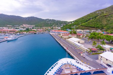 St. Thomas, US Virgin Islands - May 16, 2016: Landscape in St. Thomas, cruise port at Charlotte Amalie at St. Thomas, US Virgin Islands on May 16, 2016. clipart