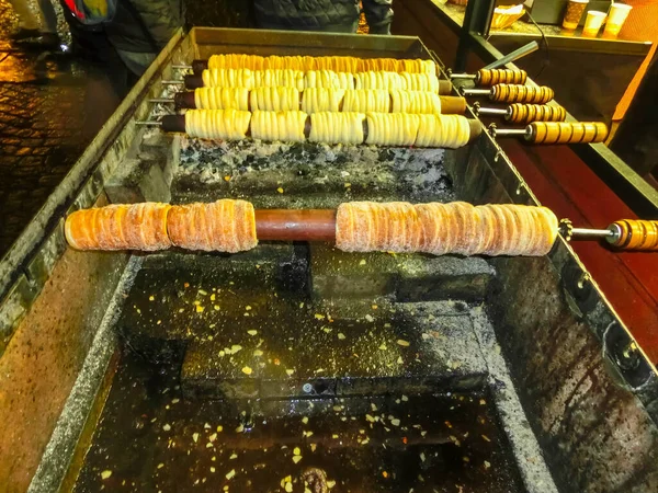 Comida Rua Tradicional Checa Trdelnik Praga — Fotografia de Stock