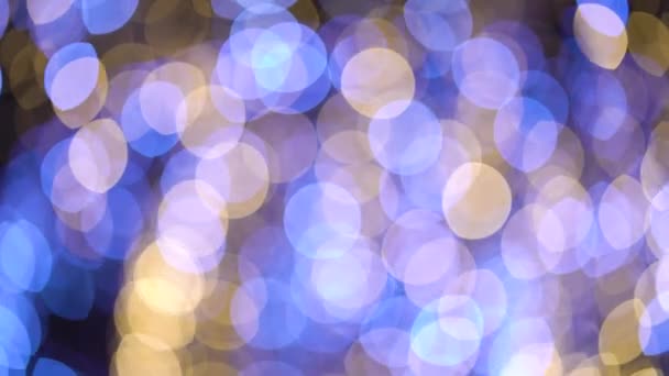 Blauwe en gele bokeh lichte achtergrond — Stockvideo