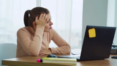 Successful office girl raising hands with joy