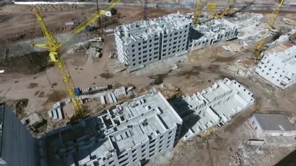 Aérien de la création d'une nouvelle zone urbaine avec immeubles à plusieurs étages 