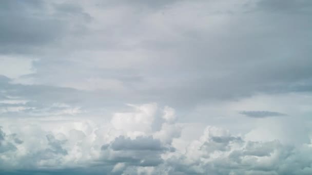 Тімелапс сірих громових хмар, що займають блакитне небо — стокове відео