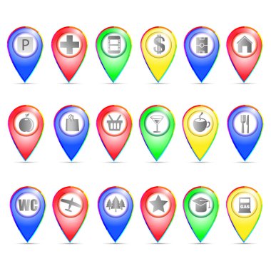 Etiketler harita üzerinde 