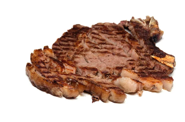 Добре зроблений яловичий стейк подрібнений розмарин — стокове фото
