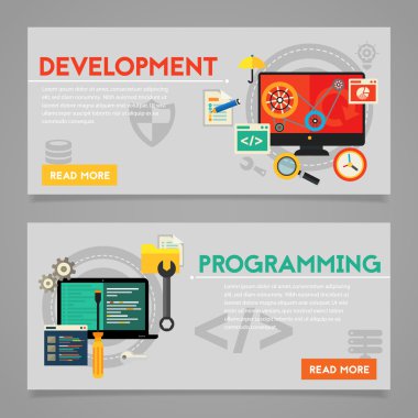Programlama ve grafik tasarım kavramı afiş
