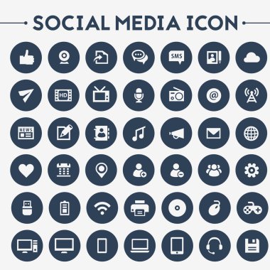 Büyük sosyal medya Icon set