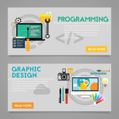 Programlama ve grafik tasarım kavramı afiş
