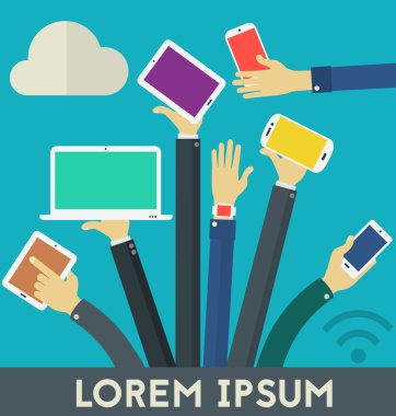 WiFi Gadget sosyal ağ kavramı afiş