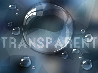 Abstract defocused background with transparent water drops clipart