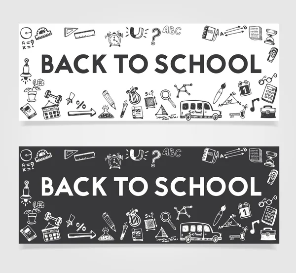 Back to School Concept Banner — Stock Vector