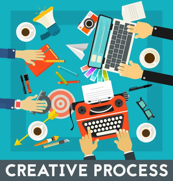 Banner de concepto de proceso creativo — Archivo Imágenes Vectoriales