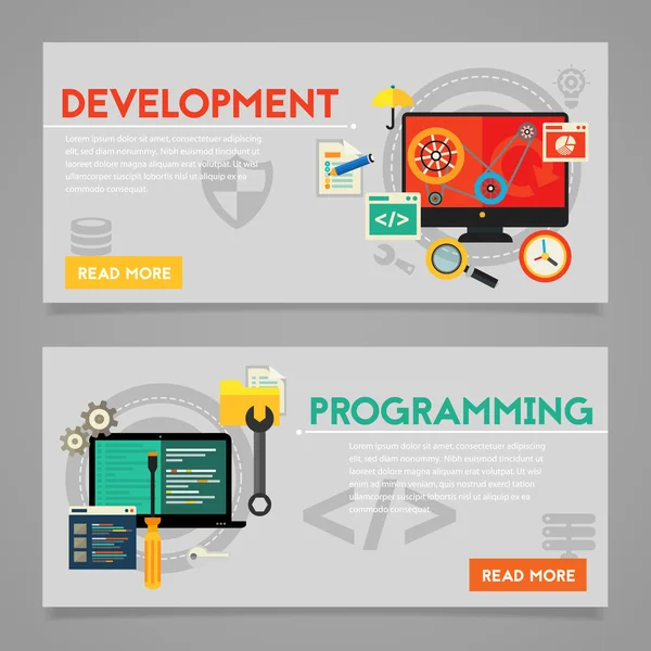 Programlama ve grafik tasarım kavramı afiş — Stok Vektör