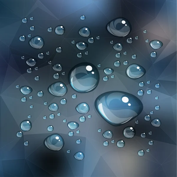 Fondo abstracto desenfocado con gotas de agua transparentes — Vector de stock