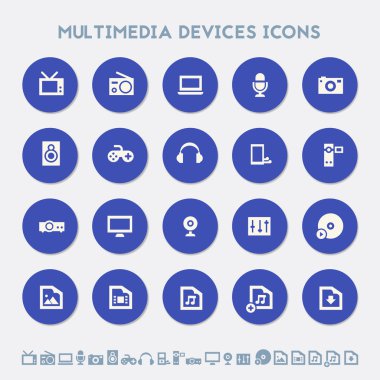 Çoklu ortam aygıtları Icons set