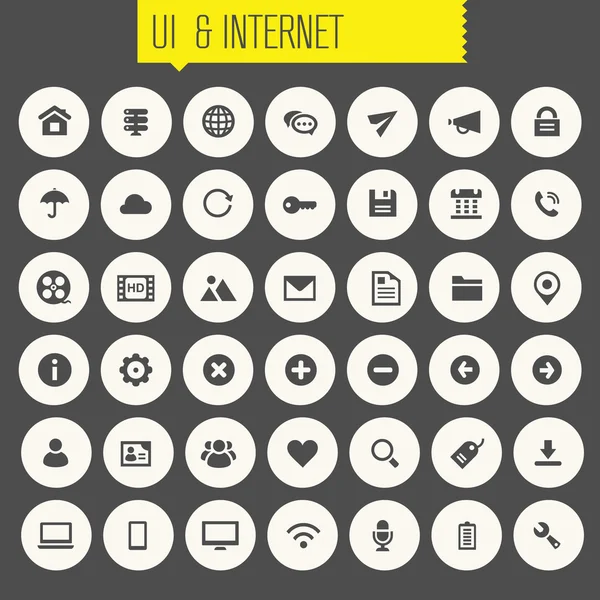 Büyük UI ve Internet Icons set — Stok Vektör