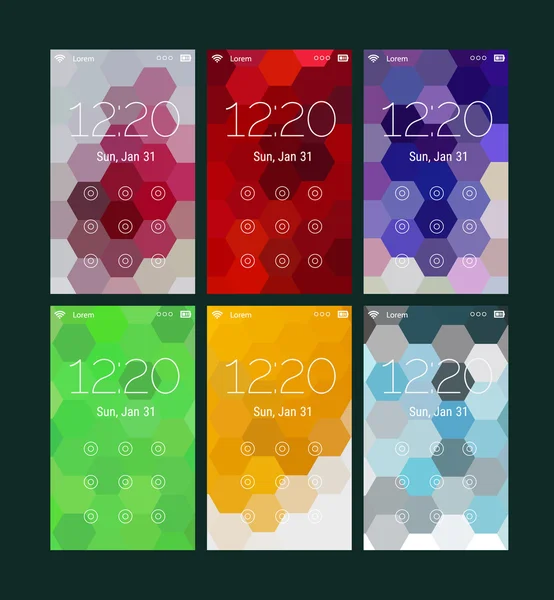 Abstract geometric UI screens — ストックベクタ