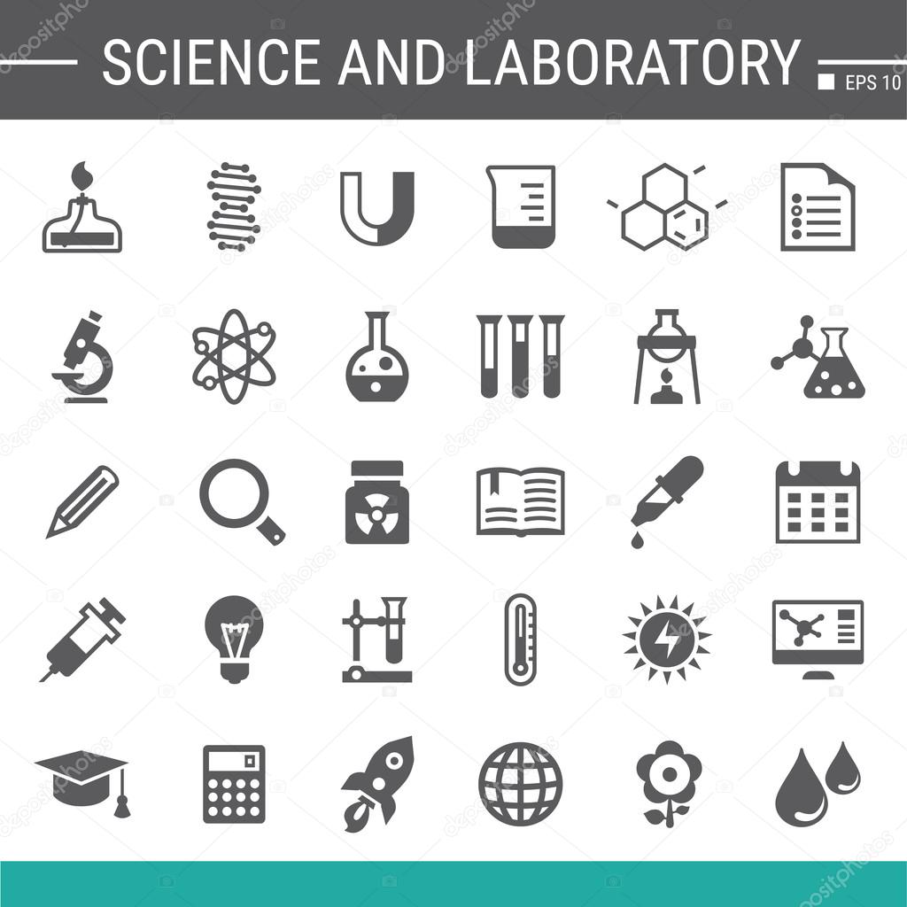Science and Laboratory icons set