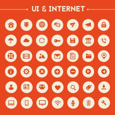 Büyük UI ve Internet Icons set