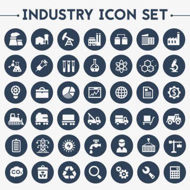 Big Industry icons set clipart