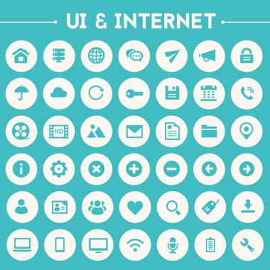 Büyük UI ve Internet Icons set